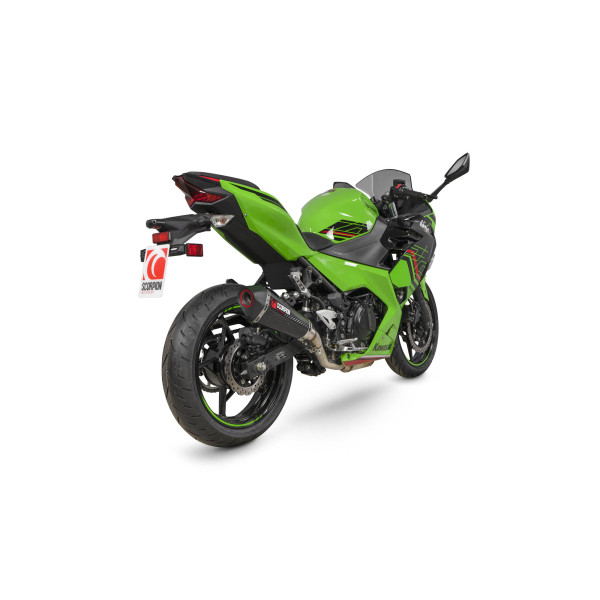 Scorpion Exhaust Kawasaki Ninja 400 2018 - 2023 Serket Taper Slip-on Carbon Fibre Sleeve